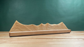 Wood carved mountain range lamp with lighting turned off